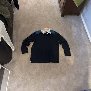 Eddie Bauer Men's 1/4 button rugby polo Vintage